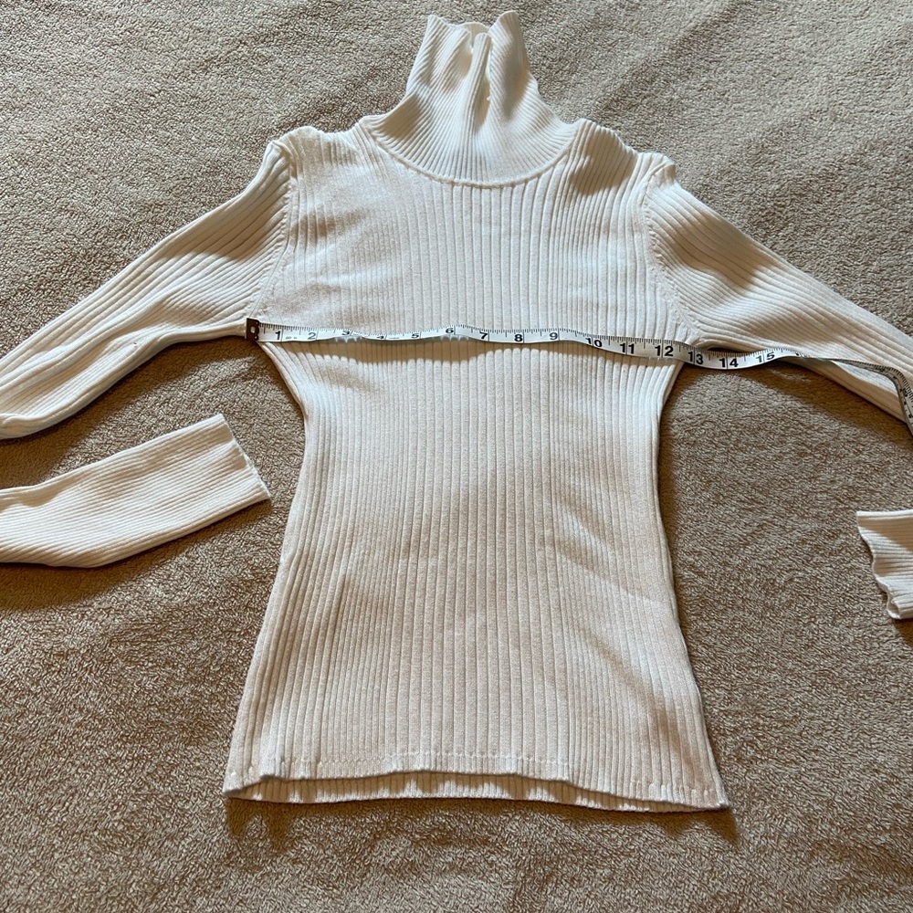 Lulu's Cream Ribbed Turtleneck Sweater - Picture 2 of 6